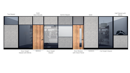 L Shape 4m Demountable Wall with Door & Window