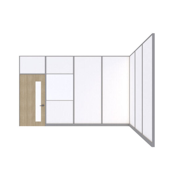 L Shape 4m Demountable Wall with Door & Window