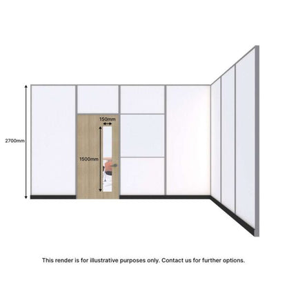 L Shape 4m Demountable Wall with Door & Window